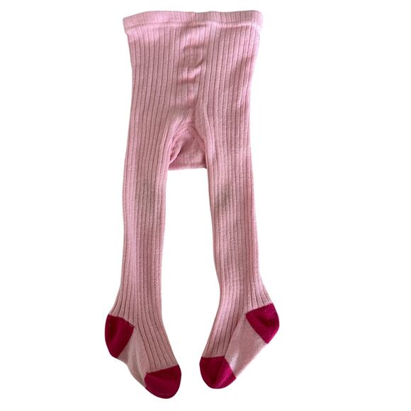 Sonoma Pink Ribbed Tights - 12-24 Months - Adorable! - Picture 2 of 4